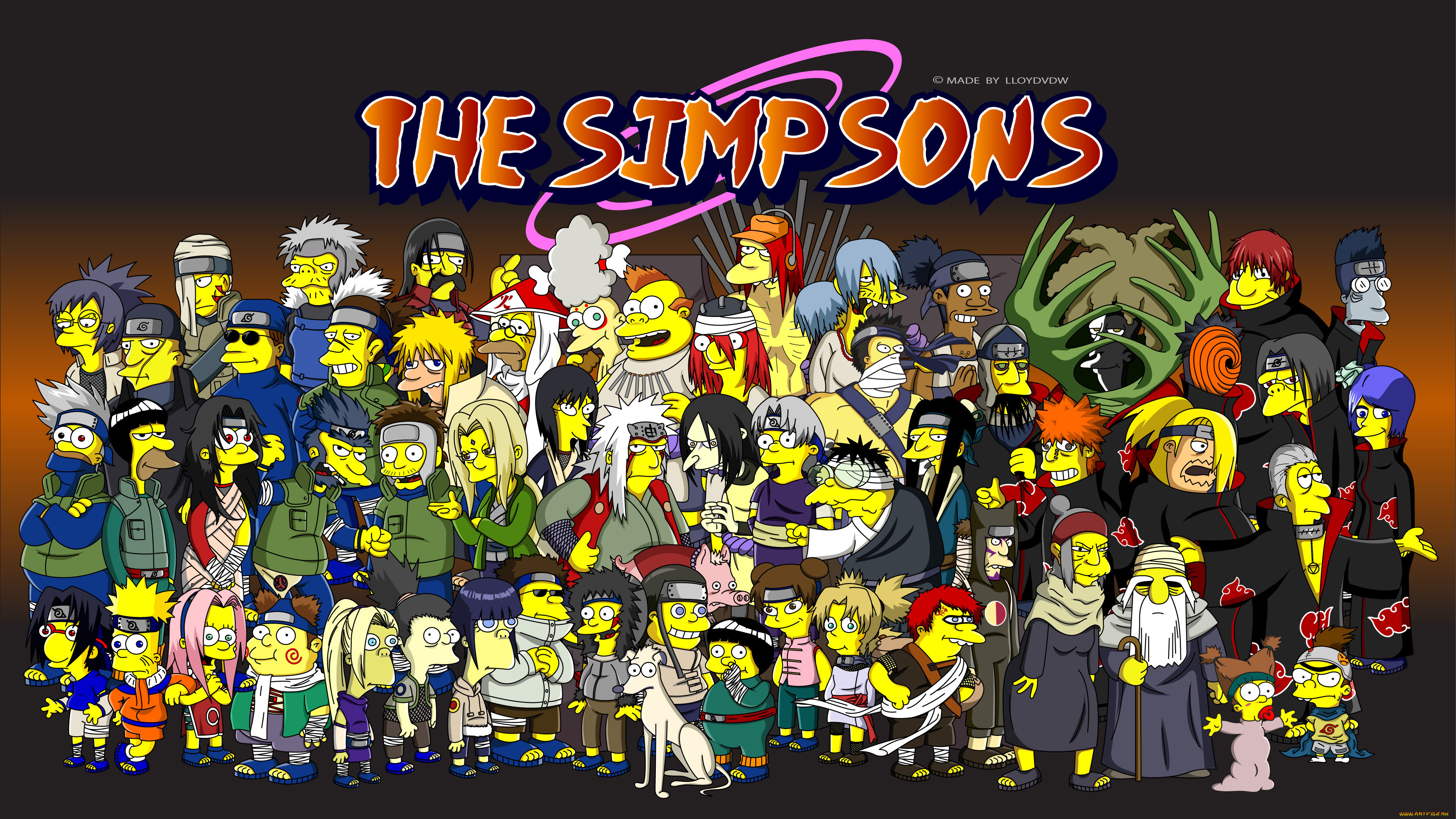 , the, simpsons, akatsuki, villains, heroes, simpson